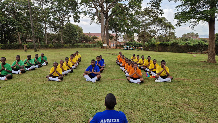 Students during a Yoga session